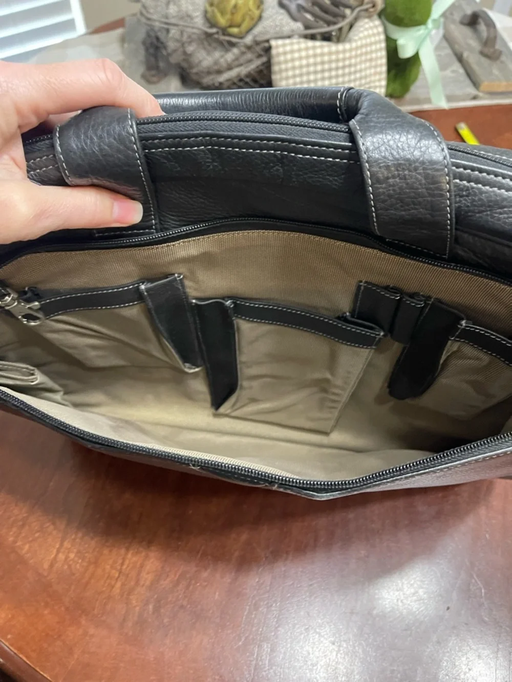 Johnston & Murphy Leather Briefcase Laptop Bag